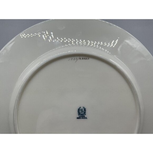 LENOX Stradivarius Turquoise Blue Smooth Edge Dinner Plate Vintage USA Collectib - Picture 14 of 16